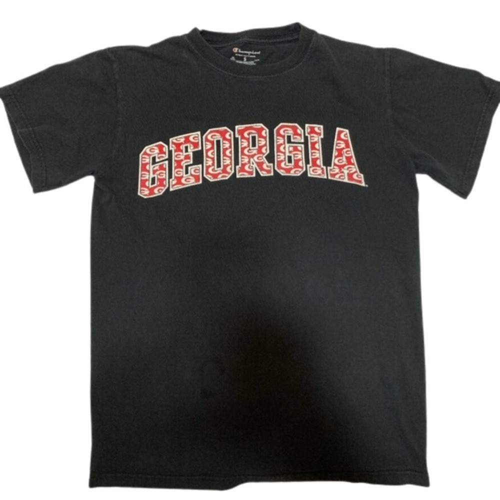Champion Graphic Tee Shirt with "Georgia" Size S, Black